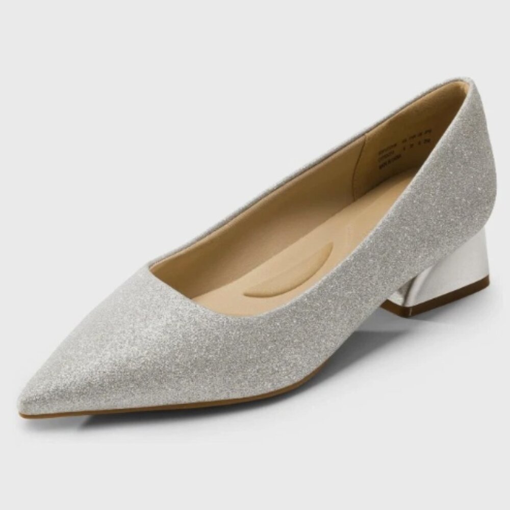 DREAM PAIRS 7.5 Adina Chunky Closed Toe Low Block Heel Pointed Toe Dress Shoes